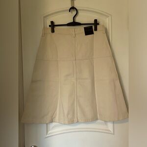 Beige white denim skirt, brand new, never worn